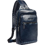 Рюкзак слинг мужской Piquadro Blue Square CA6589B2/BLU2, кожа, темно-синий, фото15