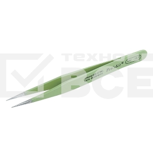 Пинцет Pro'sKit 1PK-101T антимагнитный, прямой, зеленый 120мм