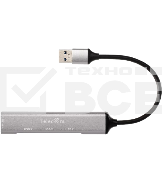 Переходник USB 3.0 -->USB3.0+3 USB2.0, Aluminum Shell, 0.2м Telecom <TA308U>