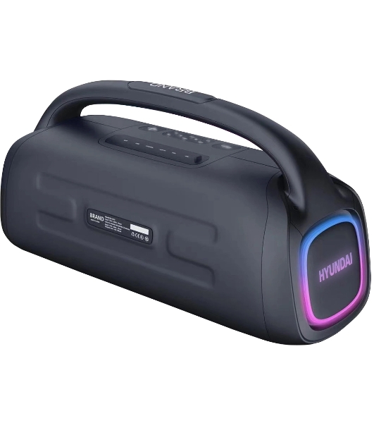 Колонка портативная Hyundai H-PS1027 черный 80W 2.0 BT 10м 3600mAh