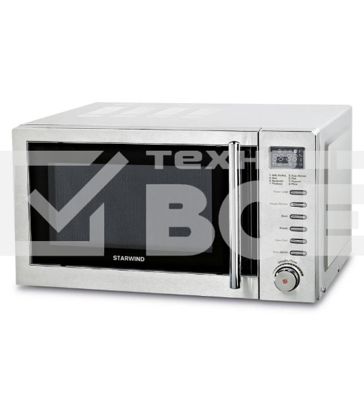 Микроволновая печь Starwind SMW5220 серебристый, 20 л, 700 Вт, переключатели - кнопки, поворотный механизм
