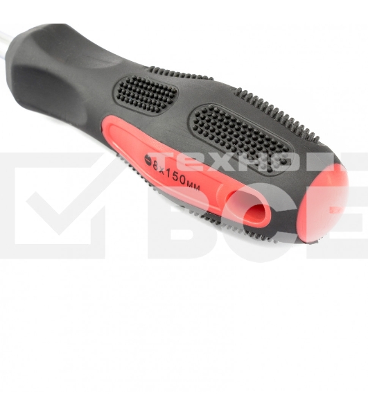 Отвертка Anti-Slip, SL8,0 х 150 мм, CrV, двухкомп. рукоятка Matrix