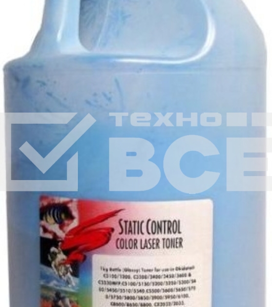 Тонер для принтера Static Control Oki C3300N/5500 OKIUNIV-1KG-C голубой (флакон 1000гр)