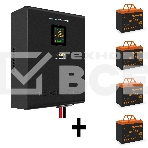 Комплект Источник бесперебойного питания EX296004RUS + батарея 75Aч EX285653RUS 4шт (инвертор, синус, для котла, настенный) ExeGate FineSine SX-5000.LCD.AVR.2SH.T <5000VA/3500W, чистая синусоида, цветной LCD-дисплей, AVR, 2*Schuko+клеммы, линейно-интеракт, фото10
