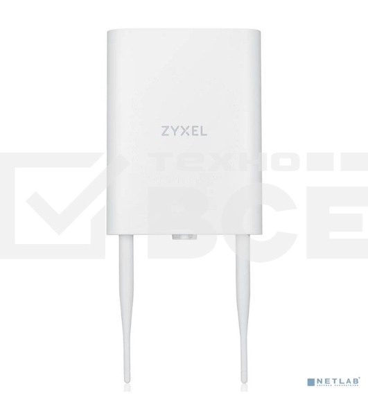 Гибридная уличная точка доступа Zyxel NebulaFlex NWA55AXE, 802.11a/b/g/n/ac/ax (2,4 и 5 ГГц), внешние антенны 2x2 (в комплекте), до 575+1200 Мбит/с, 1xLAN GE, защита от 4G/5G, без поддержки Captive po