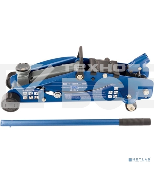 Домкрат STELS 51132гидравлический подкатной с фиксатором 2.5 т safety pin 140-385мм в кейсе