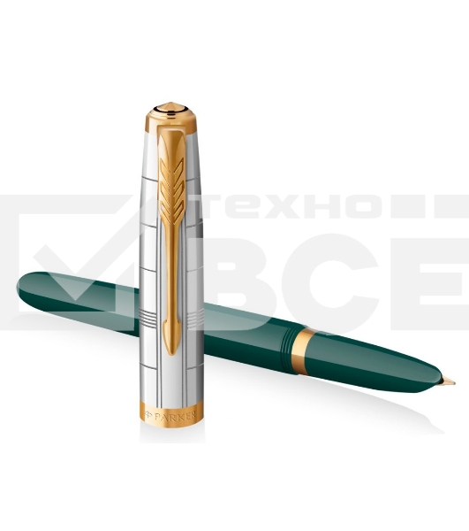 Ручка перьевая Parker 51 Premium (CW2169074) Forest Green GT F сталь нержавеющая подар.кор.