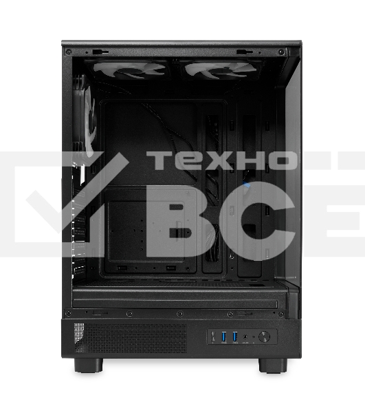 Компьютерный корпус  HSPD F510, Panoramic Mid Tower, черный, TG, 0.5 SPCC, 3x120mm ARGB ATX, mATX, mITX 180/280/160mm 1x2.5