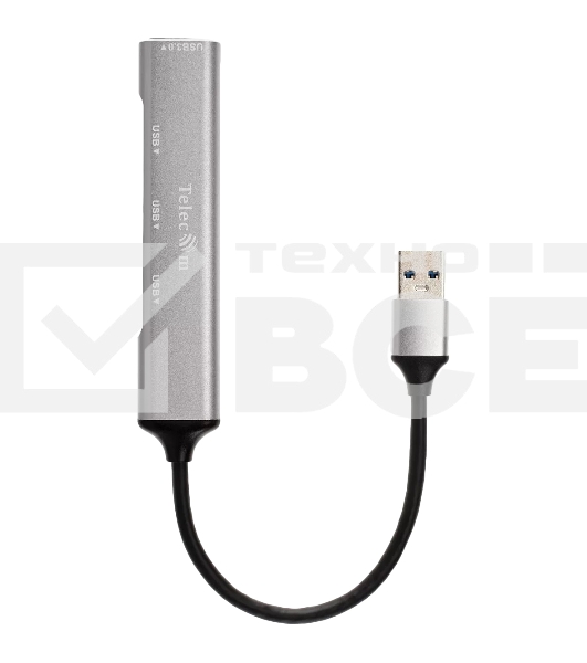Переходник USB 3.0 -->USB3.0+3 USB2.0, Aluminum Shell, 0.2м Telecom <TA308U>