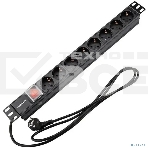 Блок распределения питания Rexant для 19' шкафов, горизонтальный, 8 розеток СЕЕ 7/4, 16A, выкл, алюм корп, шнур 2м, вилка СЕЕ 7/7, фото8