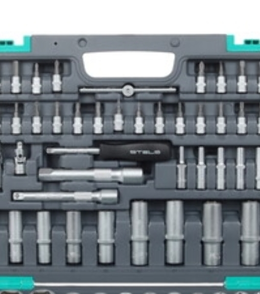 Набор инструментов Stels 141141/4'' 3/8'' 1/2'' cr-v s2 усиленный кейс 151 предм.