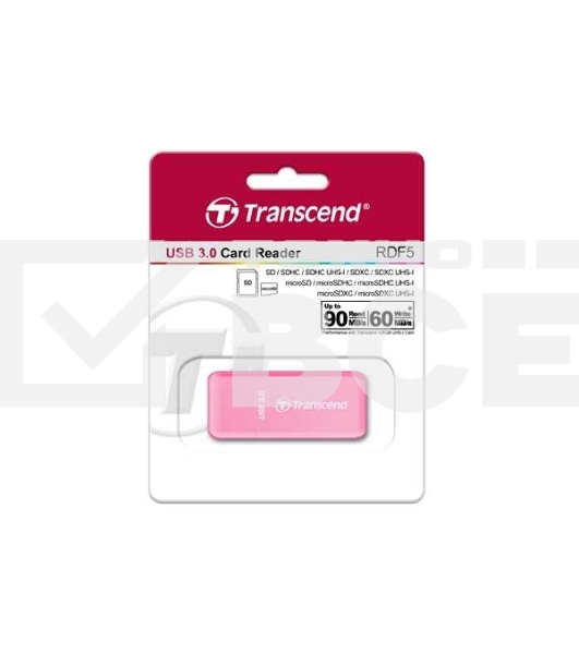 Кард-ридер Transcend All in1 Multi Card Reader, Pink