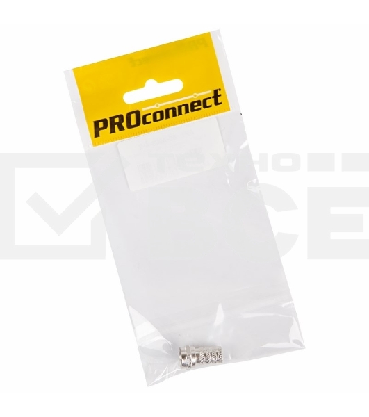 Разъем антенный на кабель, штекер F для кабеля RG-6, (1шт.) (пакет)  PROconnect