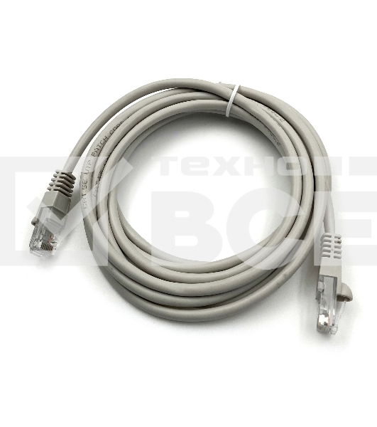 Патч-корд Buro UTP cat5E 3м серый RJ-45 (m)-RJ-45 (m)