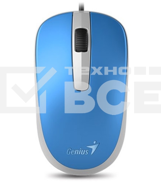 Мышь проводная Genius DX-120 голубой, 1000 dpi, USB, кнопки - 3