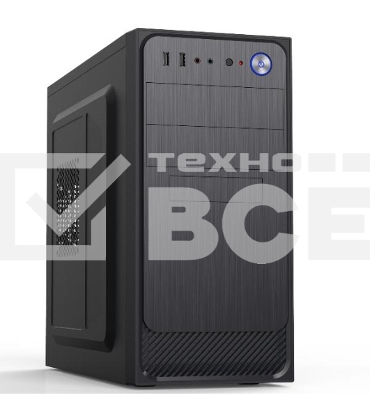 Компьютерный корпус с блоком питания Foxline 450Вт. Сase Forza mATX, 450W, 2xUSB 2.0, Black, w/o FAN, 12 см fan PSU, power cord