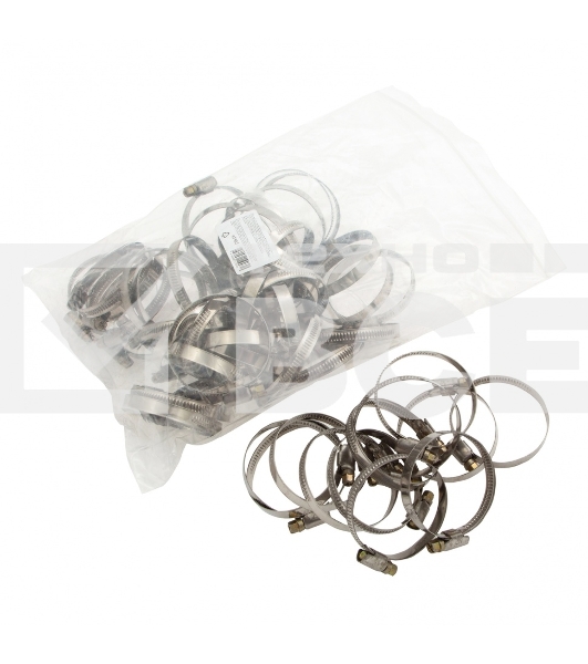 Хомуты Сибртех нержав. сталь, стандартное болтовое крепление 40-60 мм, ширина 9 мм, 50 шт.