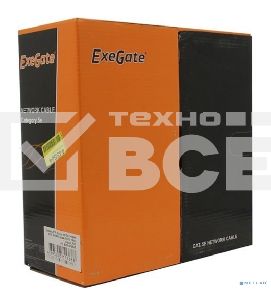 Кабель ExeGate FTP 4 пары кат.5e CCA, 24AWG, экран, бухта 100м, серый, PVC