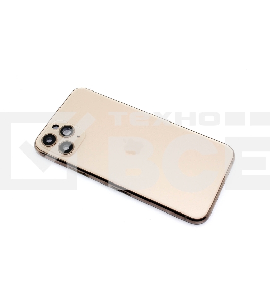 Задняя крышка (корпус) в сборе с рамкой для Apple iPhone 11 Pro золотая