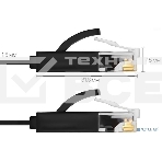 Патч-корд Greenconnect Патч-корд плоский прямой PROF 1.0m UTP медь, кат.6, черный, позолоченные контакты, 30 AWG, Premium ethernet high speed 10 Гбит/с, RJ45, T568B (GCR-LNC616-1.0m), фото13