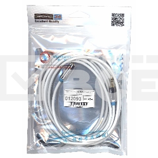 Кабель Vention 3.5 Jack-3.5 Socket 3m белый круглый