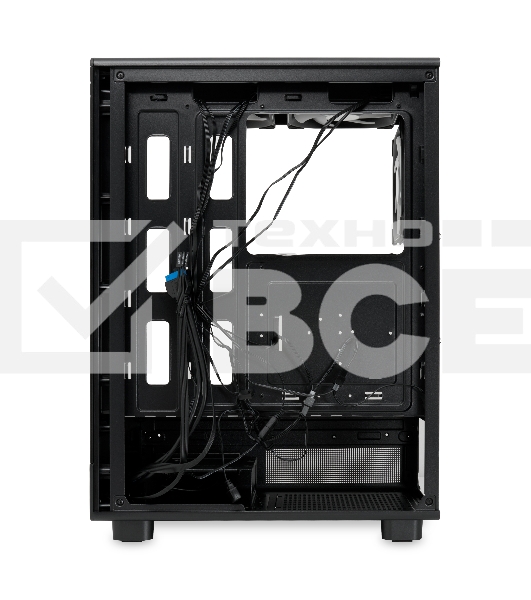 Компьютерный корпус  HSPD F510, Panoramic Mid Tower, черный, TG, 0.5 SPCC, 3x120mm ARGB ATX, mATX, mITX 180/280/160mm 1x2.5
