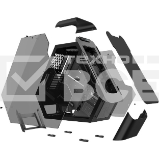 Компьютерный корпус JONSBO TR03-A Black без БП, боковая панель из закаленного стекла, mini-ITX, micro-ATX, ATX, черный