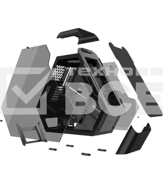 Компьютерный корпус JONSBO TR03-A Black без БП, боковая панель из закаленного стекла, mini-ITX, micro-ATX, ATX, черный