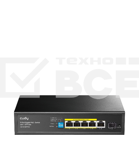 Коммутатор Cudy GS1005PTS1 (L2) 5x1Гбит/с 1SFP 4PoE+ 120W неуправляемый