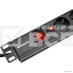 Блок распределения питания Rexant для 19' шкафов, горизонтальный, 8 розеток СЕЕ 7/4, 16A, выкл, алюм корп, шнур 2м, вилка СЕЕ 7/7, фото7