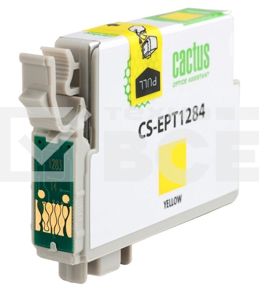Картридж струйный Cactus CS-EPT1284 (T1284) желтый (7 мл) для Epson Stylus S22/S125/SX420/SX425/Office BX305