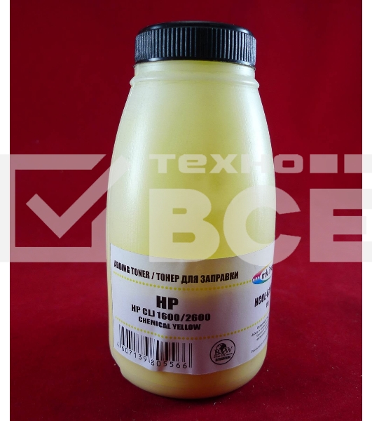 Тонер HP CLJ 1600/2600 Yellow, химический (фл. 80г) B&W Premium (Mitsubishi) фас. России