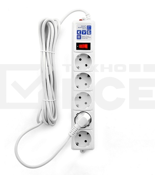 Сетевой фильтр Powercube SPG-B-15-WHITE 5м (5 розеток) белый (коробка)
