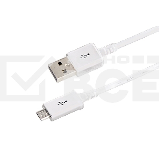 Кабель Rexant (18-4269) USB кабель microUSB длинный штекер 1М белый 