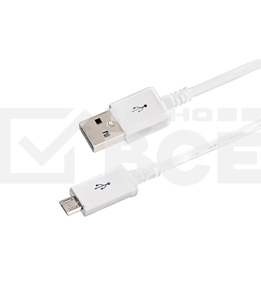 Кабель Rexant (18-4269) USB кабель microUSB длинный штекер 1М белый 