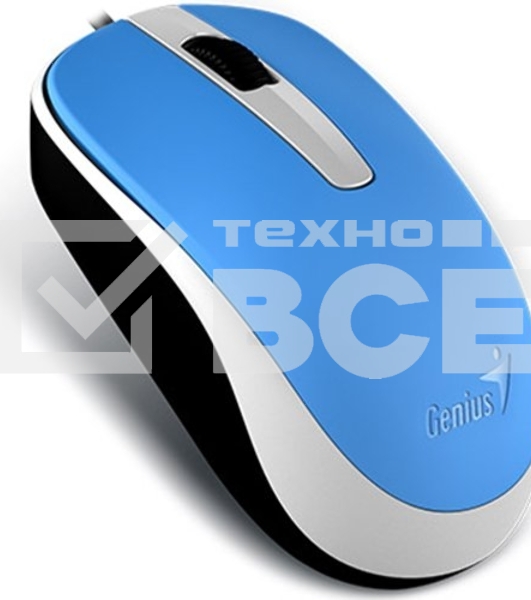 Мышь проводная Genius DX-120 голубой, 1000 dpi, USB, кнопки - 3