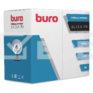 Кабель сетевой Buro BU-CCA-051 UTP 4 пары cat5E solid 0.50мм CCA 305м серый