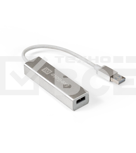 Хаб USB (концентратор) ExeGate DUB-4 (кабель-адаптер USB3.0 --> 4xUSB3.0, Plug&Play, серебристый)