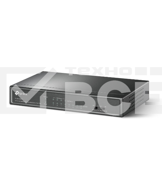 Коммутатор TP-Link 8-Port 10/100Mbps Unmanaged Switch with 4-Port PoE, metal case, desktop mount, PoE budget 41W.