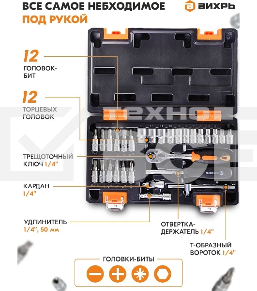 Набор инструментов ВИХРЬ 1/4