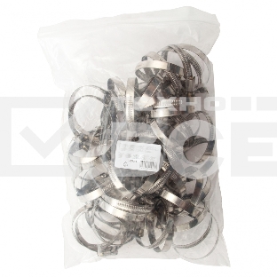 Хомуты Сибртех нержав. сталь, стандартное болтовое крепление 40-60 мм, ширина 9 мм, 50 шт.