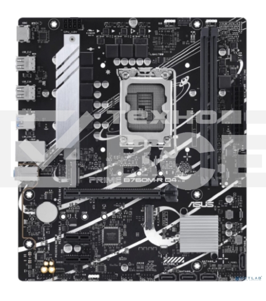 Материнская плата ASUS PRIME B760M-R D4, LGA 1700, Intel B760, 2xDDR4, 4xSATA, 2xM.2, 1xPCIe 4.0 x16, 1xPCIe x1, 1xHDMI, 1x 2.5Gb LAN, 4xUSB-A 2.0, 4xUSB-A 3.2 Gen 1, 3x3.5 мм, 7.1, mATX