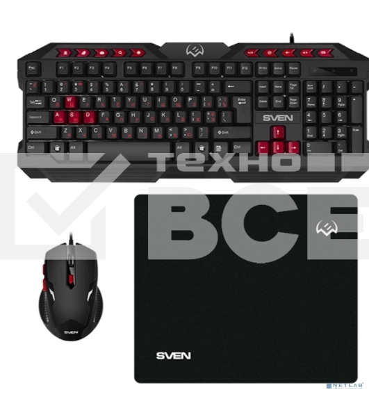 Набор SVEN GS-9200 игровые клавиатура, мышь и коврик