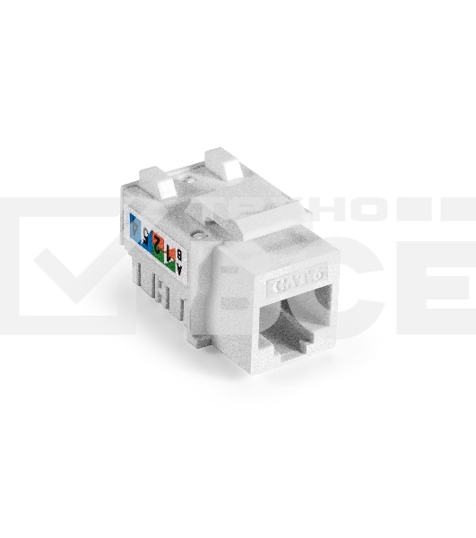 Модуль-вставка Keystone Jack RJ-45 ExeGate KJ-8P8C-U-C6-90-110 (Кат.6, неэкранированная, 90 градусов, IDC 110)