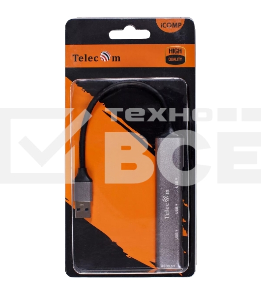 Переходник USB 3.0 -->USB3.0+3 USB2.0, Aluminum Shell, 0.2м Telecom <TA308U>
