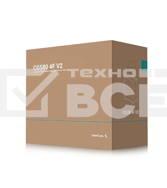 Компьютерный корпус Deepcool CG580 4F V2 без БП, боковое окно (панорама), 4x120мм ARGB PWM вентилятора, черный, ATX (R-CG580-BKADA4-G-2)