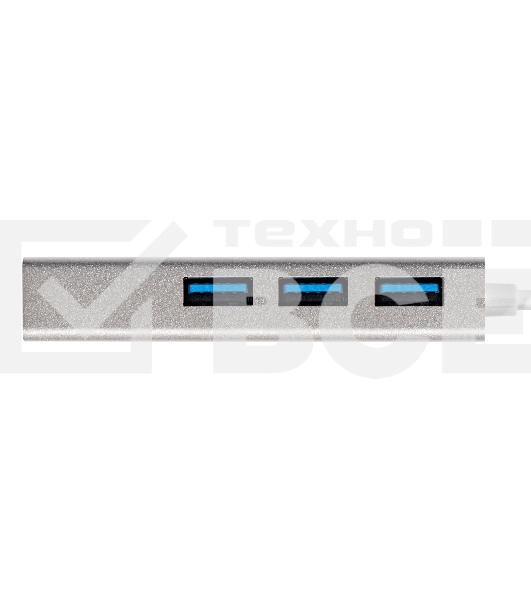 Хаб USB (концентратор) ExeGate DUB-4 (кабель-адаптер USB3.0 --> 4xUSB3.0, Plug&Play, серебристый)