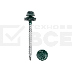 Саморез кровельный 4,8х50, окрашенный RAL 6005, короб (150 шт/уп) KRANZ, фото 1
