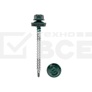 Саморез кровельный 4,8х50, окрашенный RAL 6005, короб (150 шт/уп) KRANZ