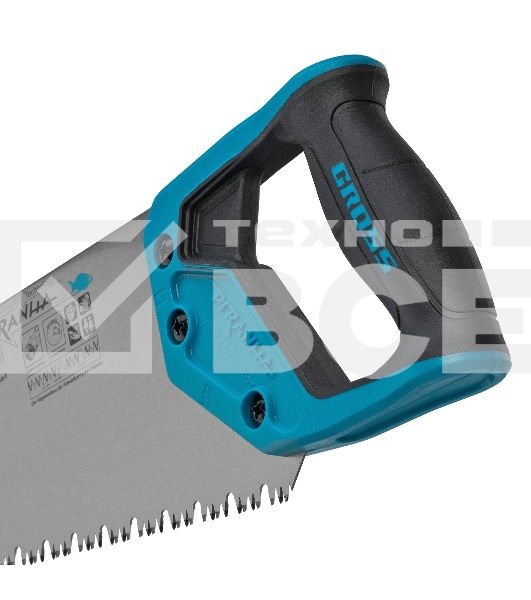Ножовка Gross 24119 по дереву piranha 550 мм сегм. строение рабочей кромки 7-8 tpi зуб-3d 2-х к. рук